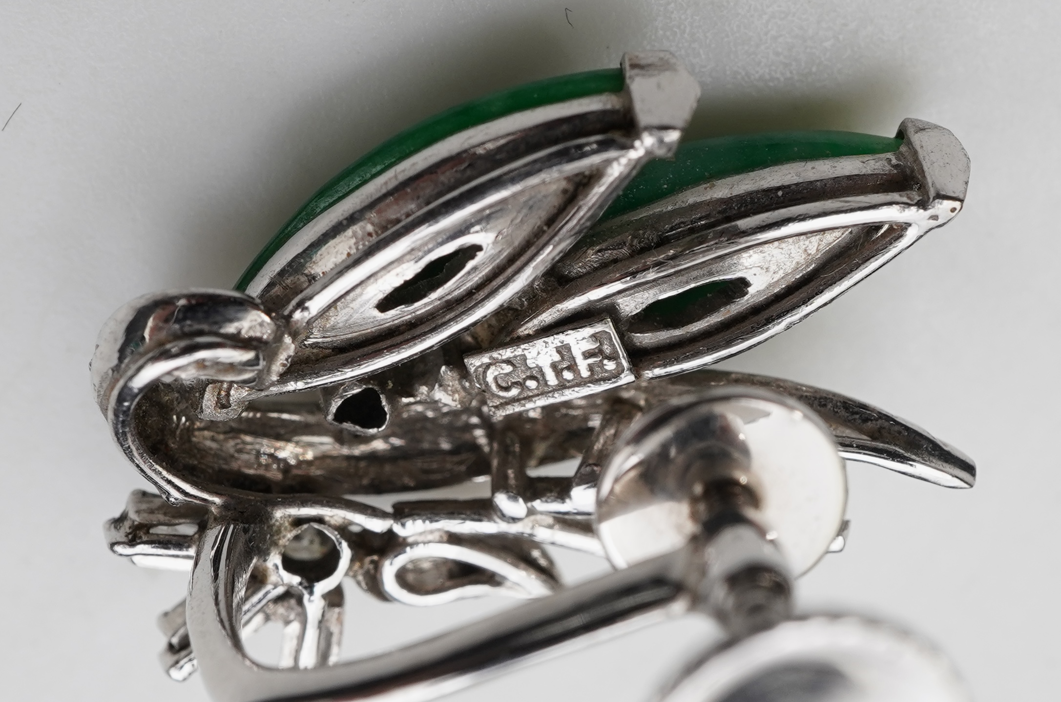 Chow Tai Fook, a jadeite and diamond demi-parure, 1960s